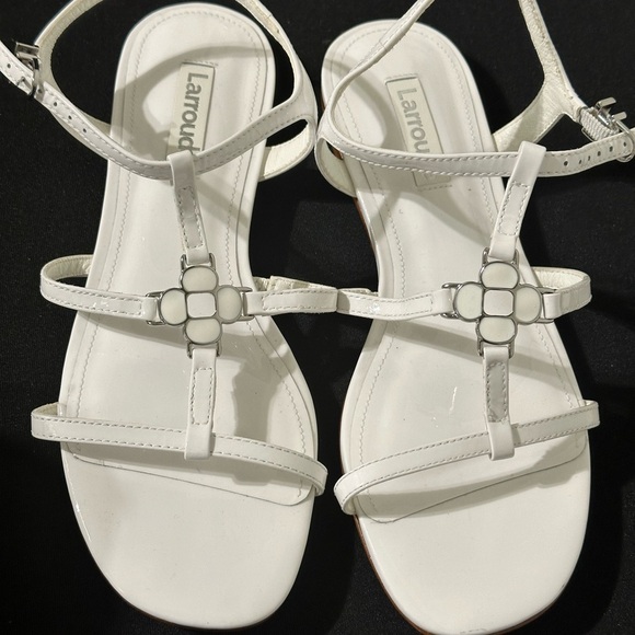 Larroude White Strappy Sandals Size 5.5 - Picture 2 of 8